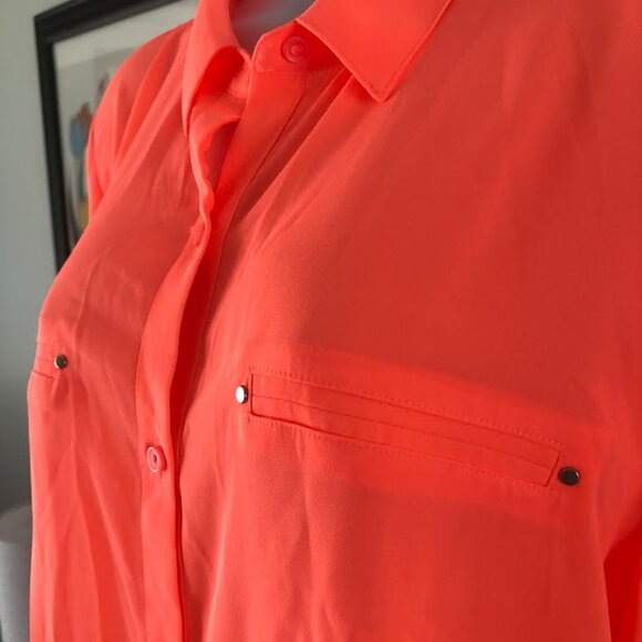 3 for $33...Apt.9 coral button up blouse,long sleeve w/buttons, XXL - Picture 6 of 12